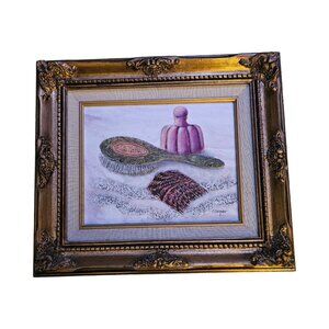 Cooper Still Oil Painting On Canvas with Antique Gold Frame